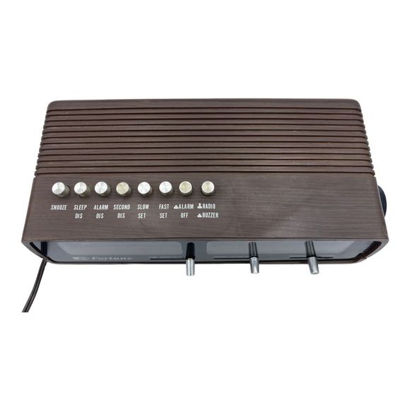 Alarm Clock Radio Space Age Brown Fortune AM FM Buzzer Snooze 70s VINTAGE - Picture 2 of 5